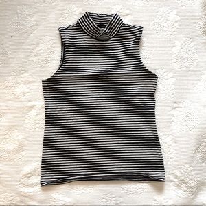Black and white striped turtleneck tank